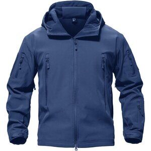 Men's #05-royal Blue Tactical Soft Shell Winter Jacket with Fleece Lining & Hood